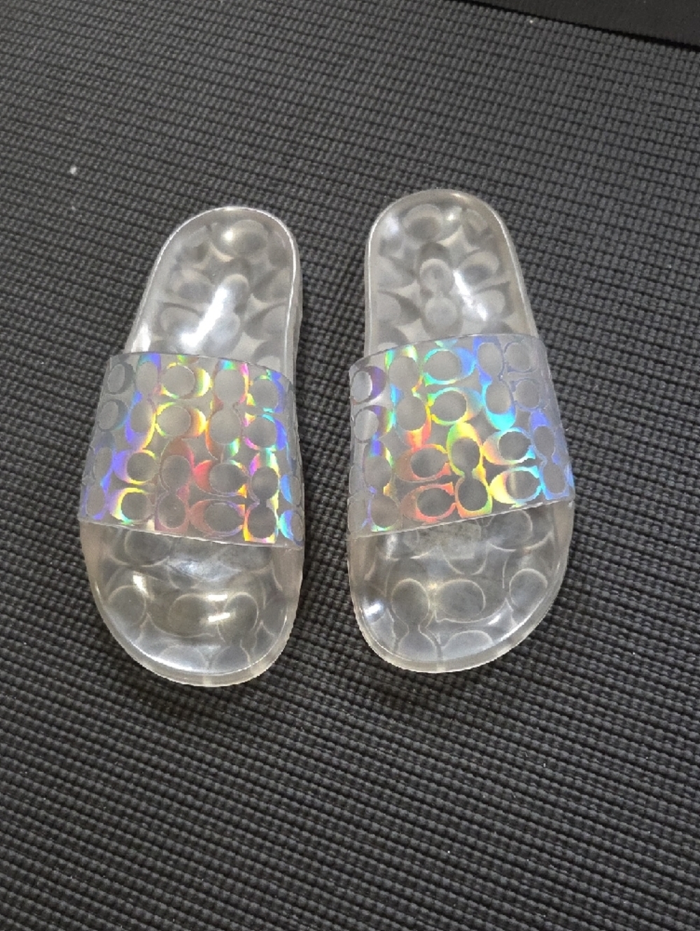 Coach Clear Holographic Jelly Slide Sandals - Clear - Picture 3 of 11